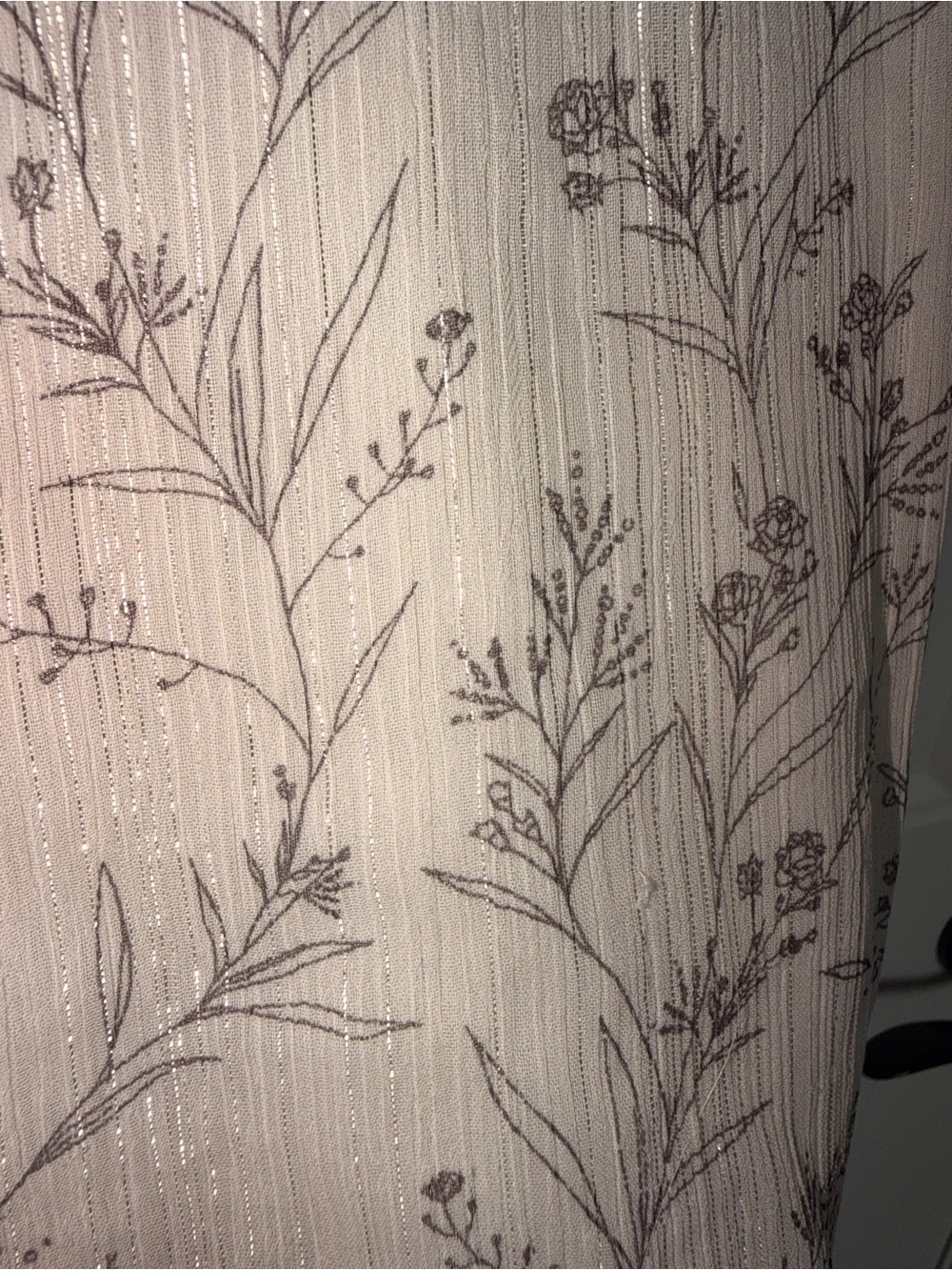 Maurices Cream Tank with Gray Floral Print and Trim - Picture 2 of 4